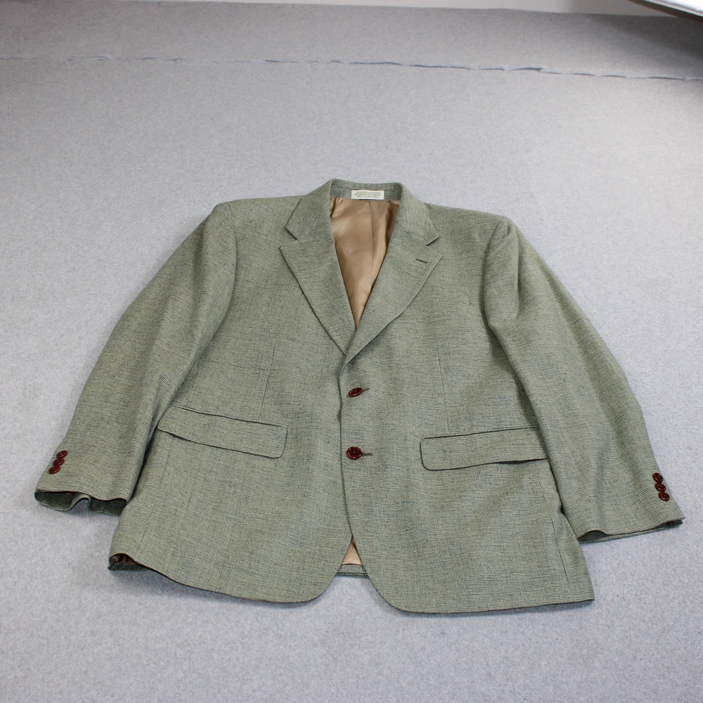Orvis Silk Blazer Men 42 Green Check Sport Coat Jacket Heritage Academia Classic